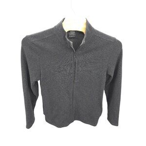 Prana Wool Poly Blend Quarter Zip Pullover Sweater Jacket Large Men's Gray